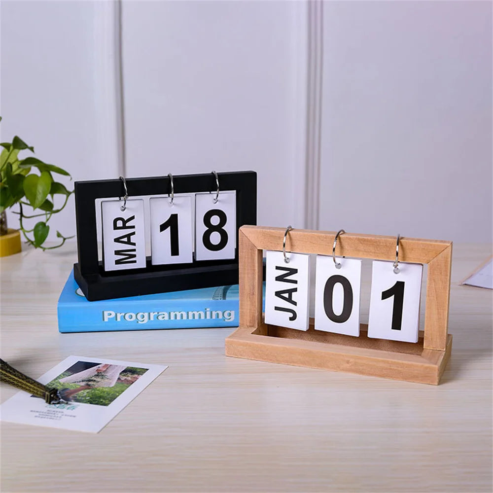 Wooden Perpetual Calendar Desktop