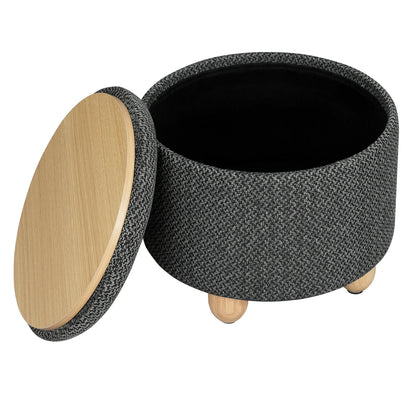 Foldable Ottoman Storage Pouf Upholstered Stool