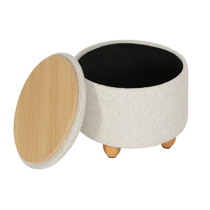 Foldable Ottoman Storage Pouf Upholstered Stool