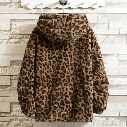 Leopard Print Cotton-Padded Jacket