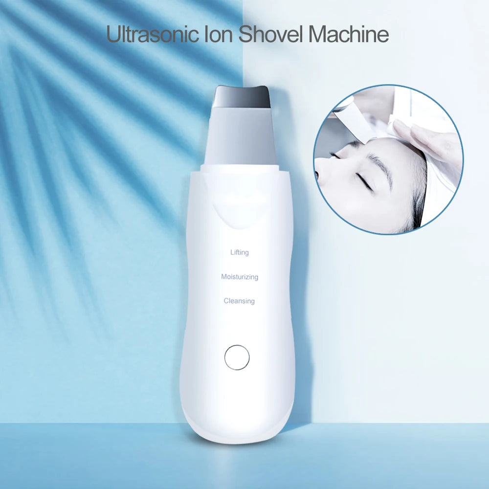 Ultrasonic Skin Scrubber Facial Cleaner Blackhead Peeling Massager Shovel