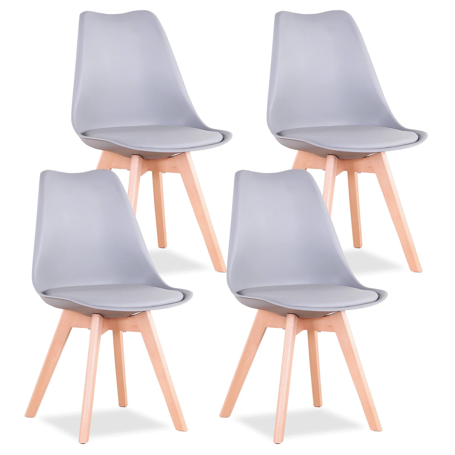 Nordic Dining Chairs Solid Wood 4 Set