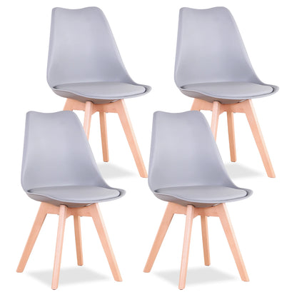 Nordic Dining Chairs Solid Wood 4 Set