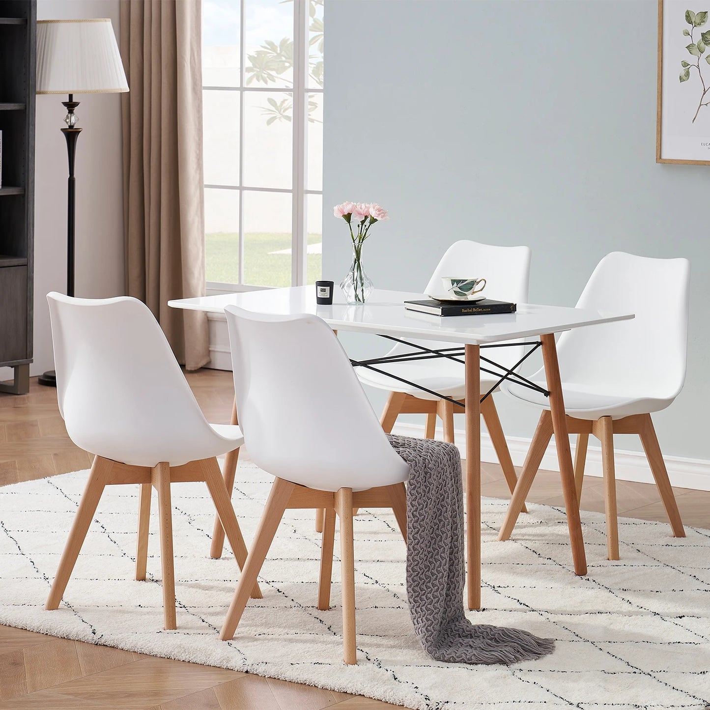 Nordic Dining Chairs Solid Wood 4 Set