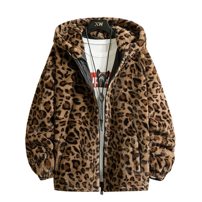 Leopard Print Cotton-Padded Jacket