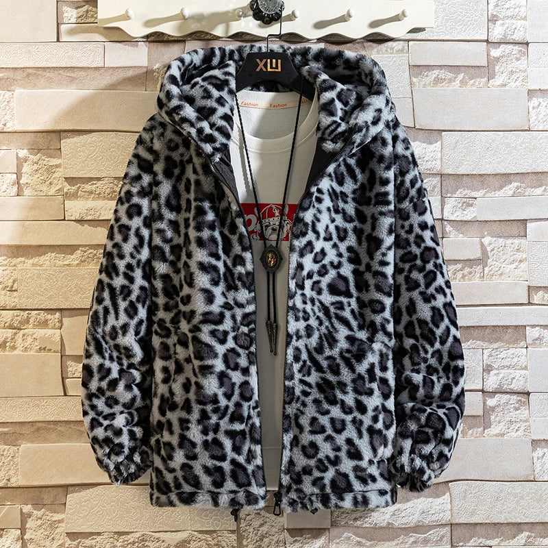 Leopard Print Cotton-Padded Jacket