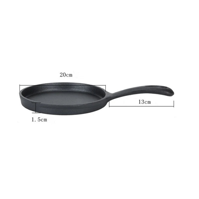 20cm Cast Iron Round Omelette Frying Pan with Single Handle