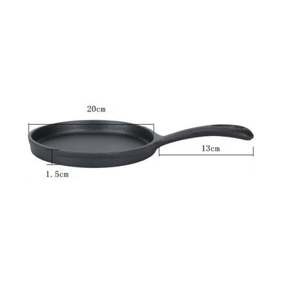 20cm Cast Iron Round Omelette Frying Pan with Single Handle