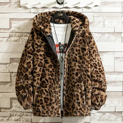 Leopard Print Cotton-Padded Jacket