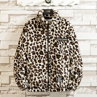 Leopard Print Cotton-Padded Jacket