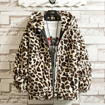 Leopard Print Cotton-Padded Jacket