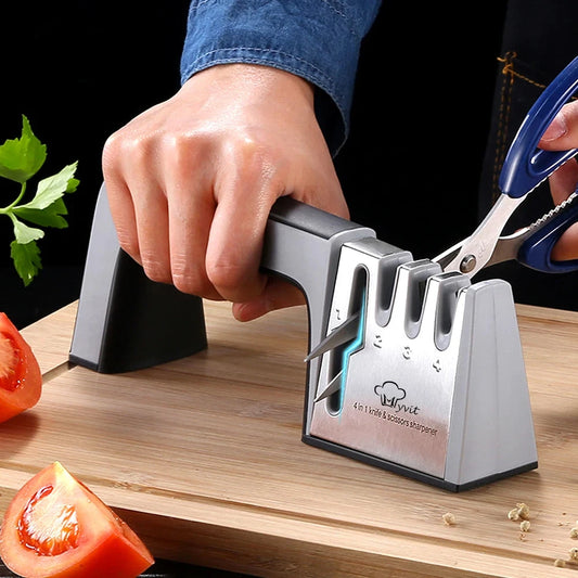 4-in-1 Knife Sharpener for Blades, Scissors, and Shears Sharpening