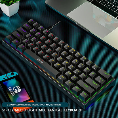 K620 Mini 61 Keys RGB Mechanical Gaming Keyboard with Hotswap