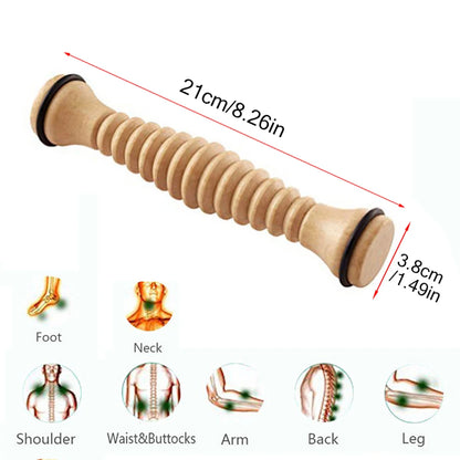 Wooden Foot Roller Massage Reflexology Tool