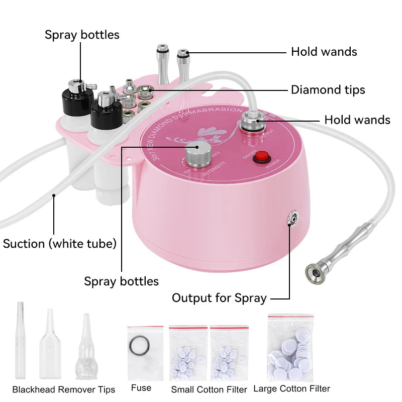 3-in-1 Microdermabrasion Machine for Acne, Wrinkles, and Blackheads