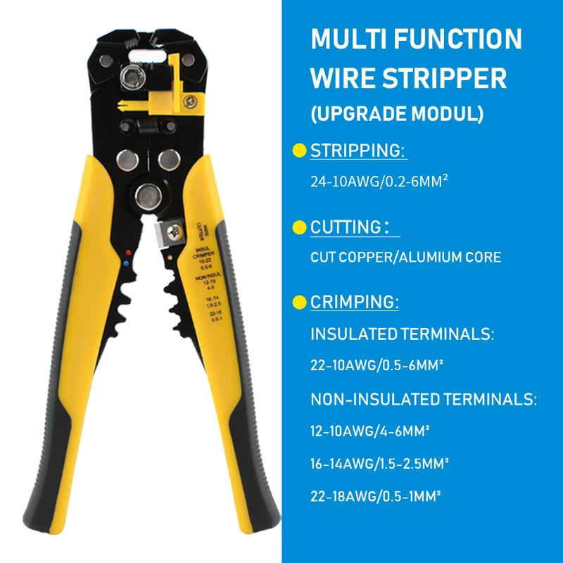 Adjustable Crimper Cable Cutter, Automatic Wire Stripper, Multifunctional Hand Tool