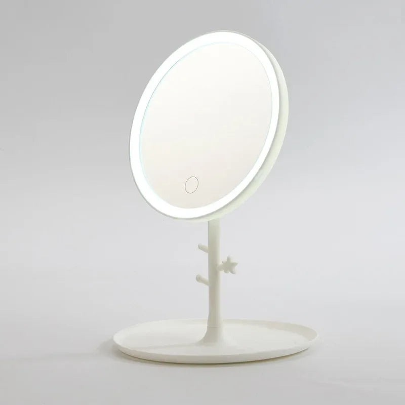 LED Touch Screen Makeup Mirror, 3 Light Modes, USB Rechargeable