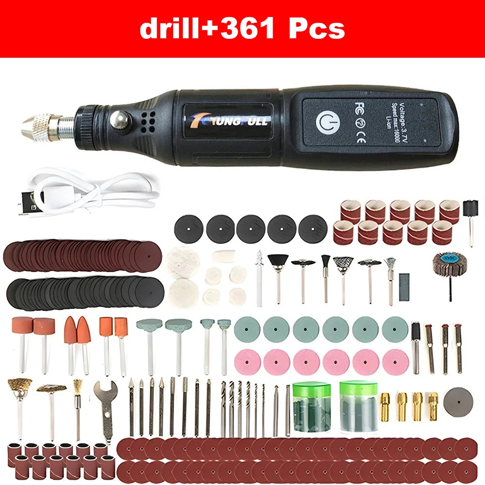 USB Wireless Mini Handheld Drill, Rotary Tool for Woodworking & Engraving