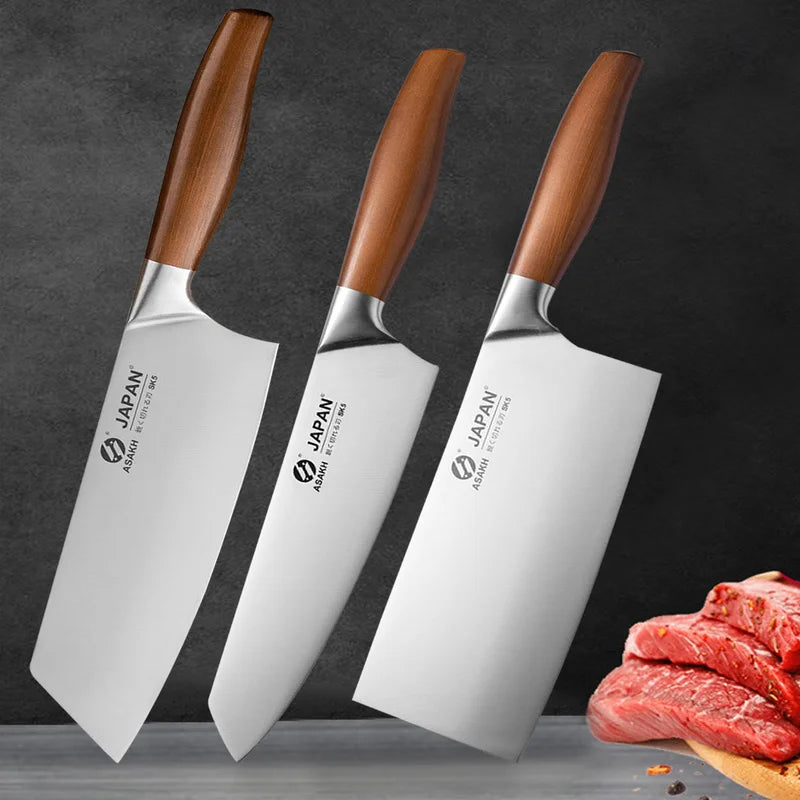 Stainless Steel Kitchen Knife Set, Meat Cleaver, Chef Knife Box