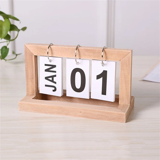 Wooden Perpetual Calendar Desktop