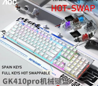 GK410 Hot Swap Mechanical Keyboard with RGB Light for Gaming