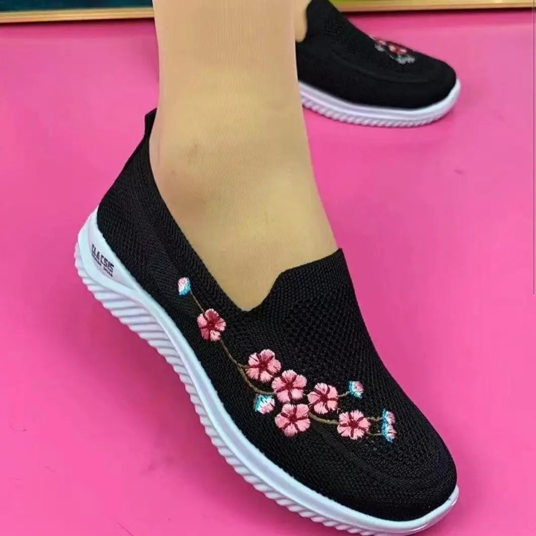 Breathable Floral Comfort Mesh Sneakers