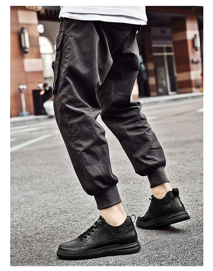 Casual Men Elevator Shoes Height Increase Shoes for Men Height Increase White Shoes Black Shoes 6/8CM Tall Shoes Lift Sneakers