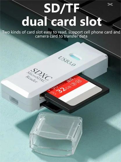 Multi-Functional 2-in-1 USB 3.0/2.0 Card Reader for Devices