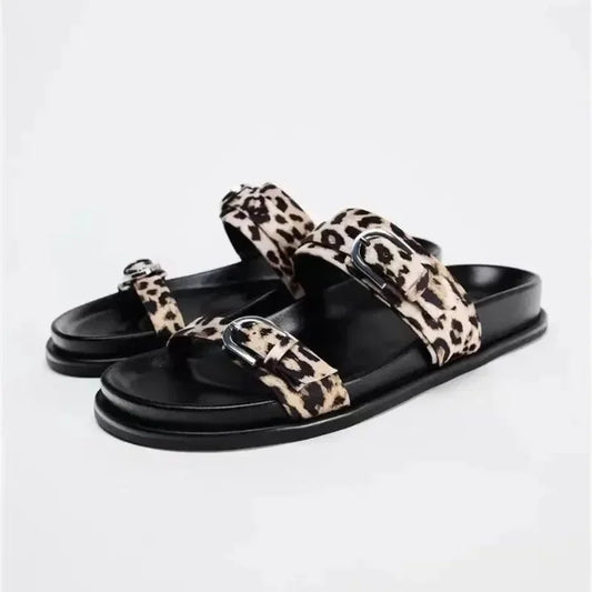 Leopard Print Platform Sandals