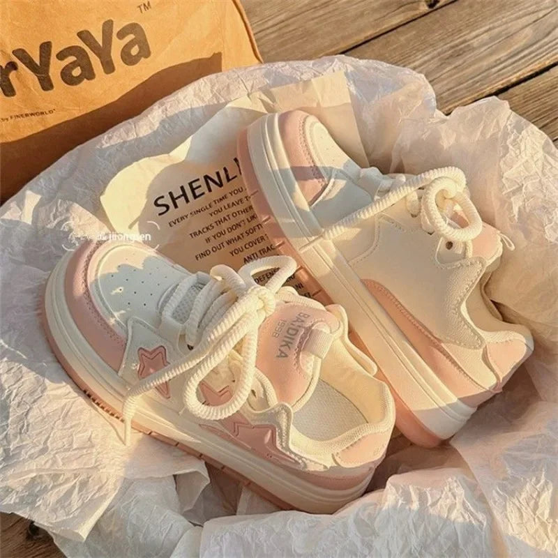 Korean Kawaii Pink Platform Sneakers