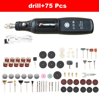 USB Wireless Mini Handheld Drill, Rotary Tool for Woodworking & Engraving