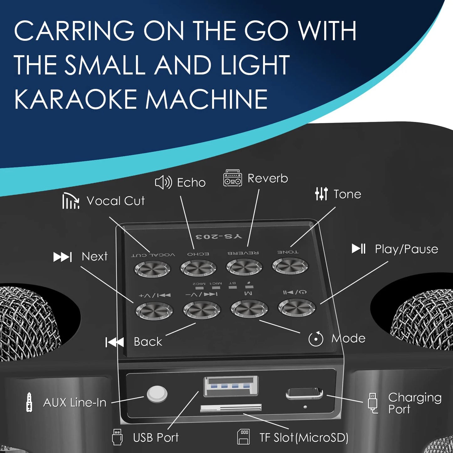 Portable Karaoke Bluetooth Speaker