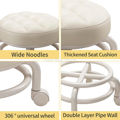 Pulley Low Stool Small Footstool Children Round Chair