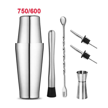 Stainless Steel Cocktail Shaker Mixer, Boston Shaker for Bartenders