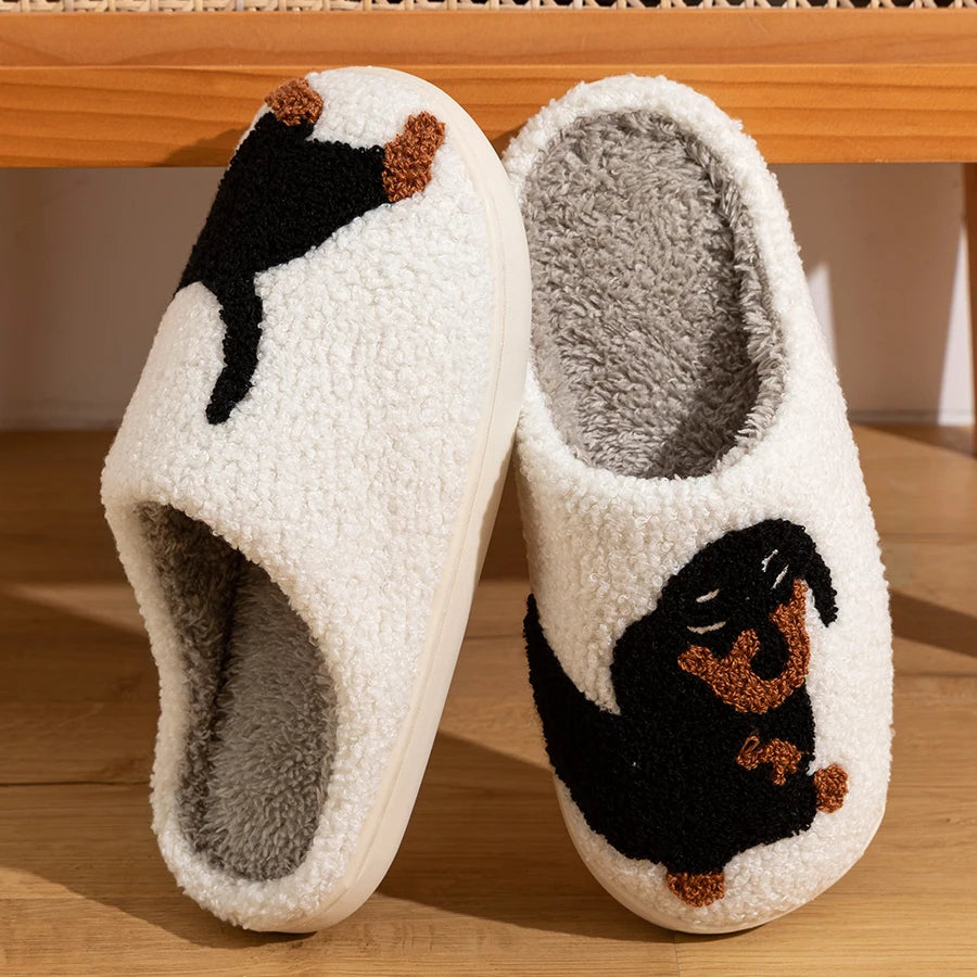 Cute Dachshund Dog Winter Slippers