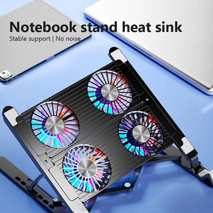 Foldable Laptop Cooler Stand Adjustable Cooling Pad with 4 Fans