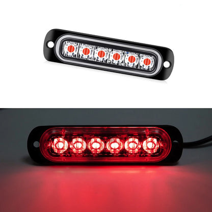 1x Universal Car Truck LED Flash Light Strobe 12V 24V 6LED Bar Light Side Light Vehicle Emergency Warning Lamp