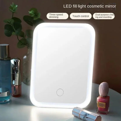 LED Touch Screen Makeup Mirror, 3 Light Modes, USB Rechargeable