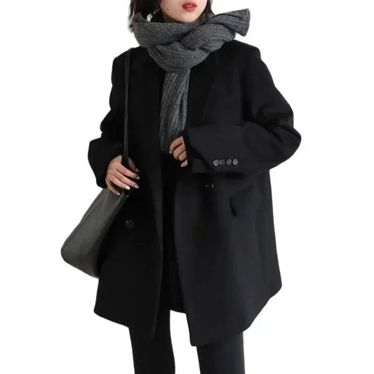 Women’s Wool Blend Coat – Thick Warm Overcoat