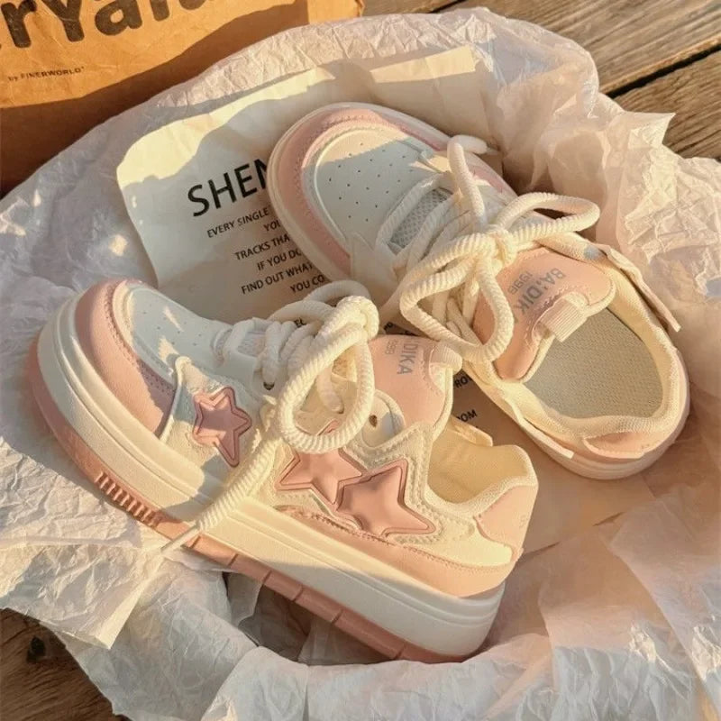 Korean Kawaii Pink Platform Sneakers