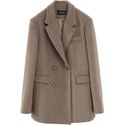 Women’s Wool Blend Coat – Thick Warm Overcoat