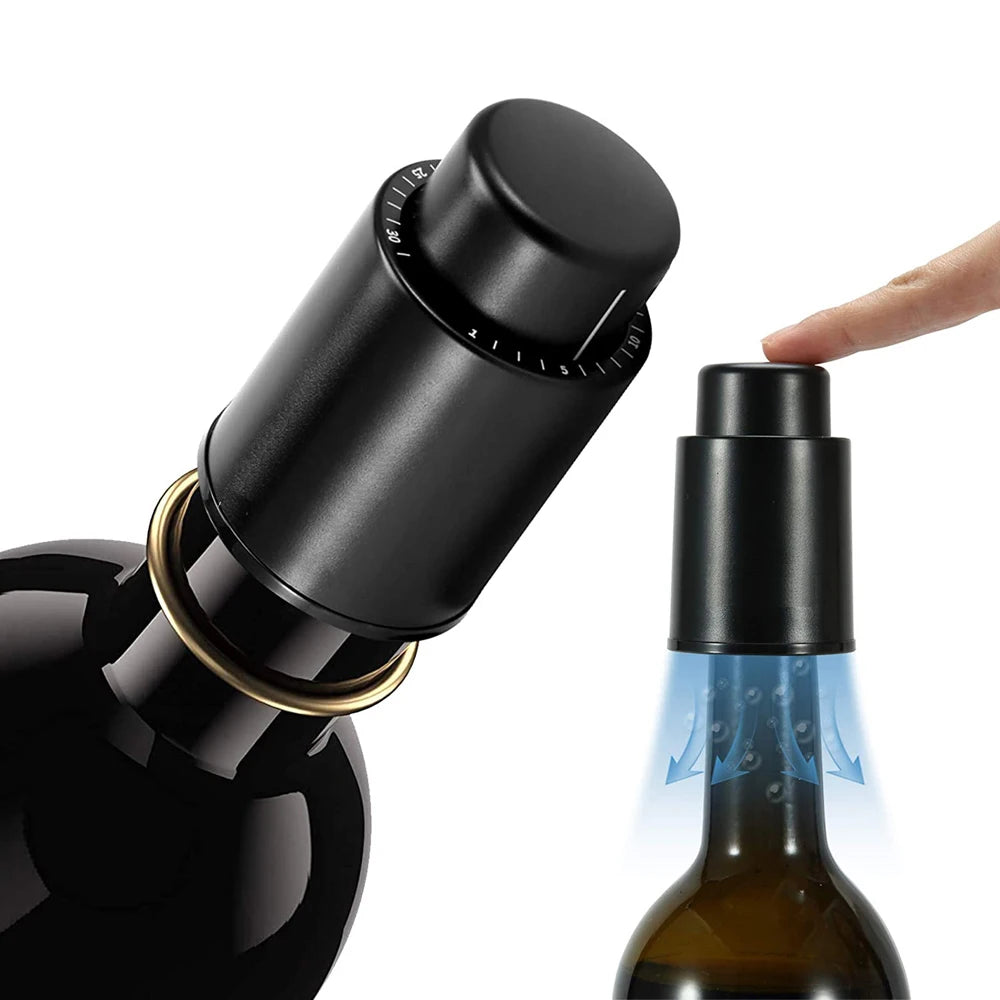 Reusable Wine Bottle Stoppers, Vacuum Pump Wine Preserver Fresh Saver