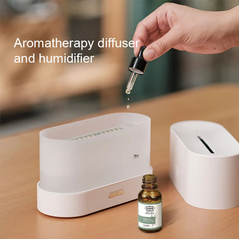 Ultrasonic Aroma Diffuser Humidifier with LED Flame Lamp