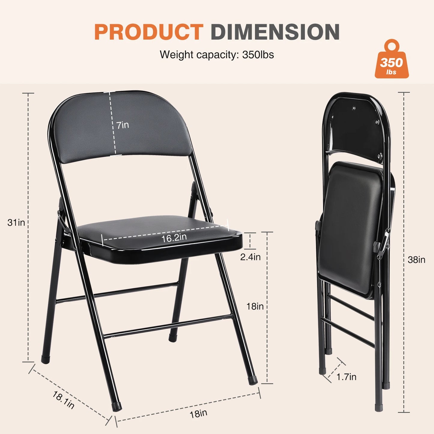 Leather Padded Folding Chairs