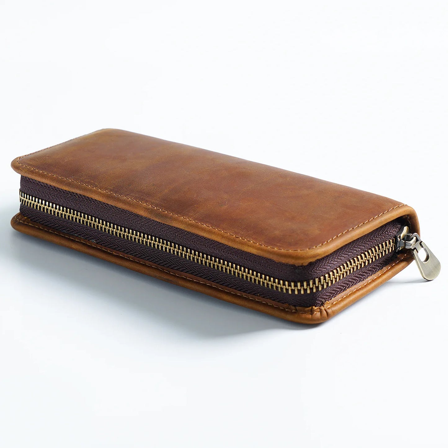 Genuine Leather Pencil Case Cowhide Organizer