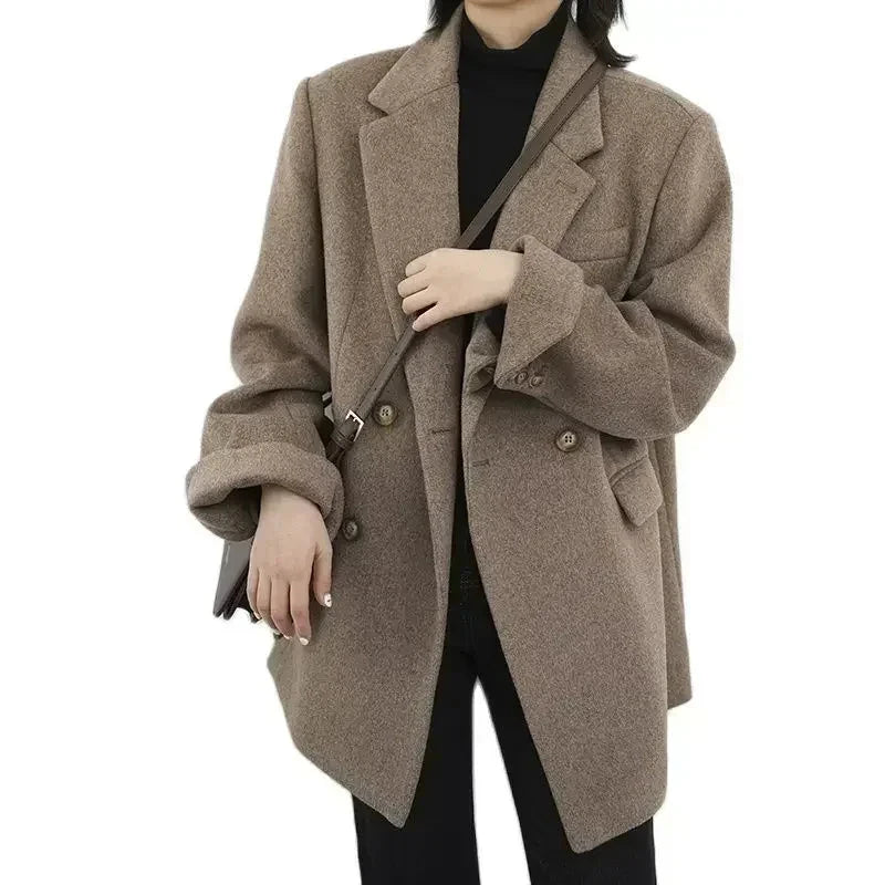 Women’s Wool Blend Coat – Thick Warm Overcoat