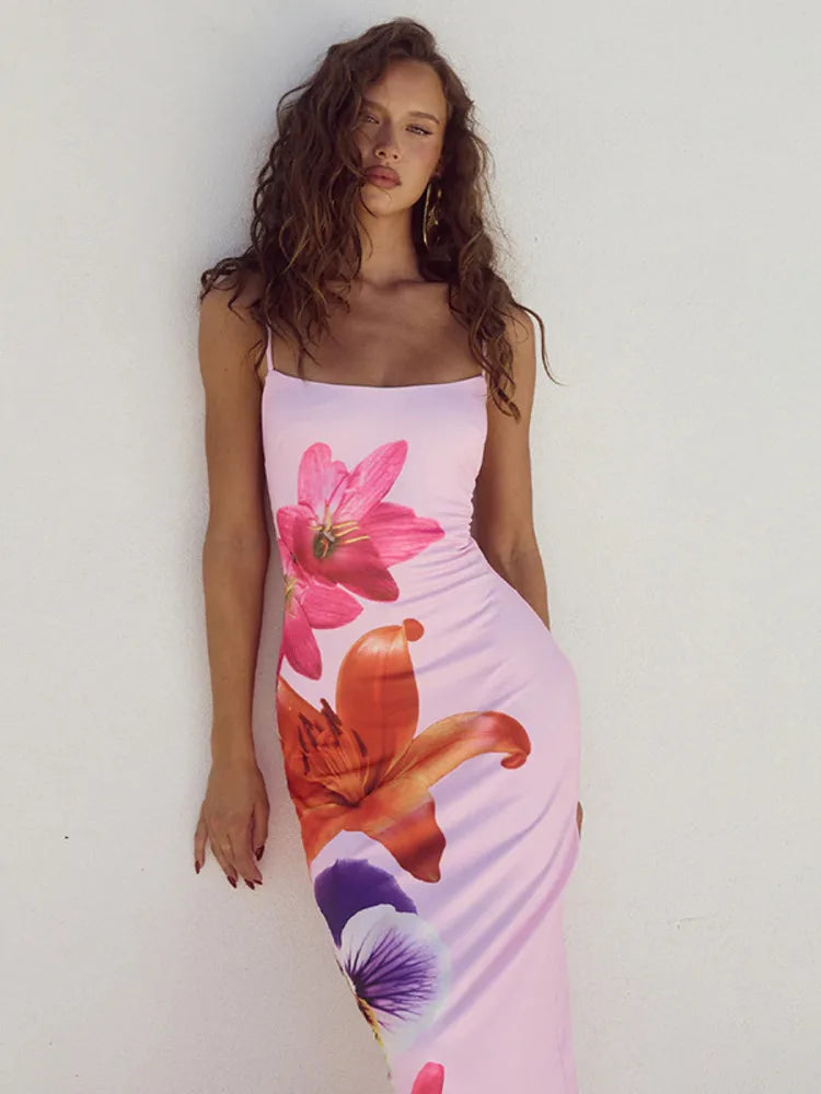 Mozision Floral Print Summer Dress