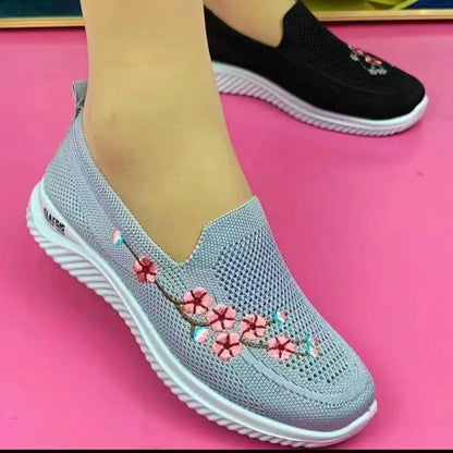 Breathable Floral Comfort Mesh Sneakers