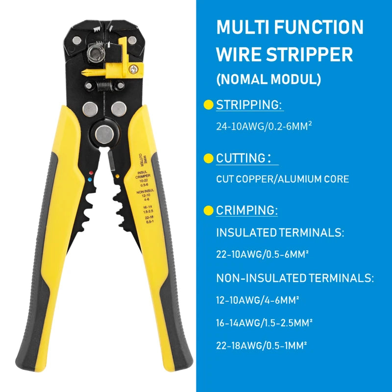 Adjustable Crimper Cable Cutter, Automatic Wire Stripper, Multifunctional Hand Tool