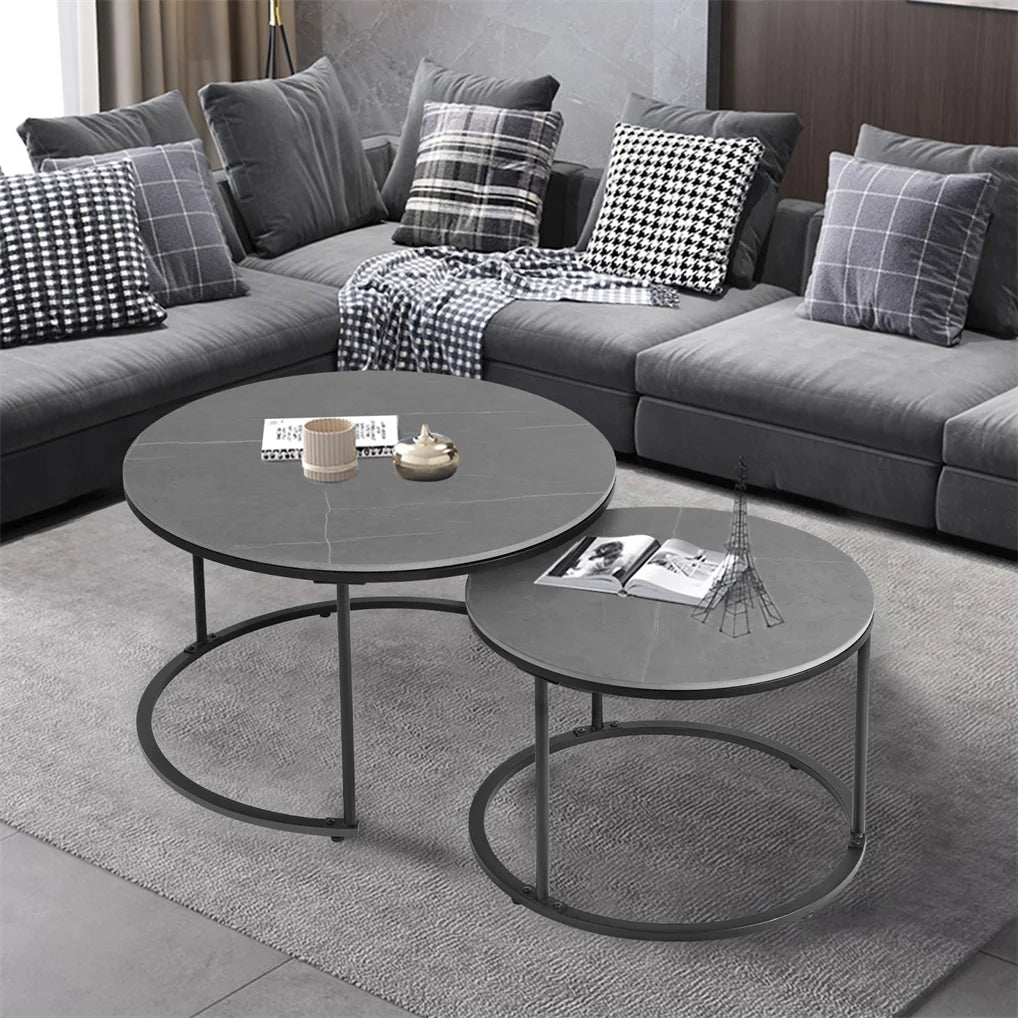 Modern Nesting Round Coffee Table Set